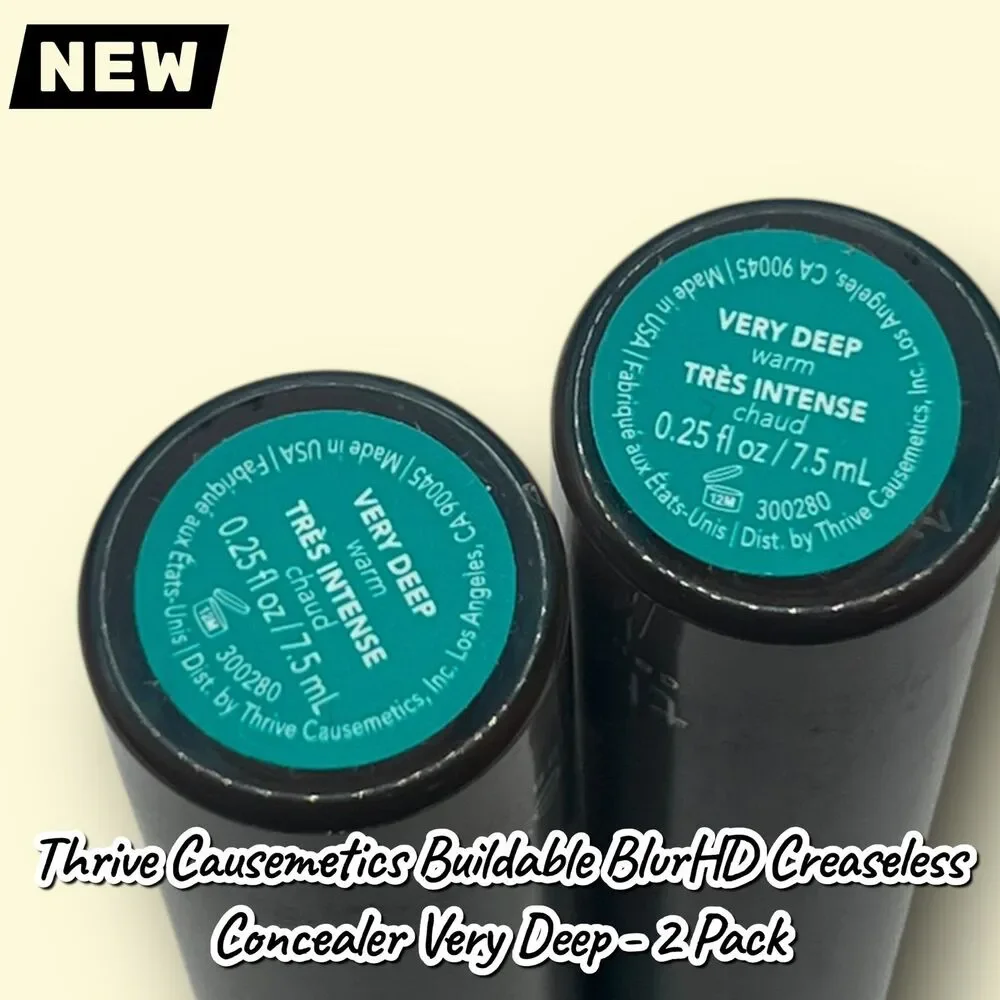 New Thrive Causemetics Buildable Blur™ HD Creaseless Concealer – Very Deep (Warm